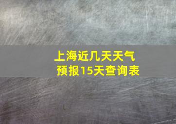 上海近几天天气预报15天查询表