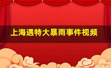 上海遇特大暴雨事件视频