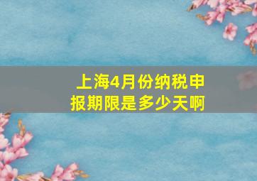 上海4月份纳税申报期限是多少天啊