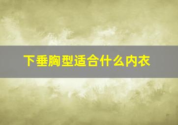 下垂胸型适合什么内衣