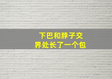 下巴和脖子交界处长了一个包