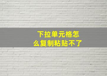 下拉单元格怎么复制粘贴不了