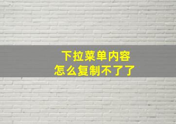 下拉菜单内容怎么复制不了了