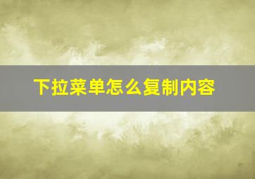 下拉菜单怎么复制内容