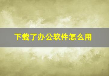 下载了办公软件怎么用