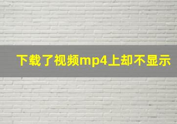 下载了视频mp4上却不显示