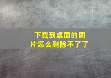 下载到桌面的图片怎么删除不了了