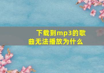 下载到mp3的歌曲无法播放为什么