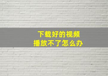 下载好的视频播放不了怎么办