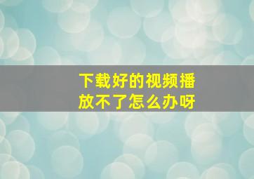 下载好的视频播放不了怎么办呀