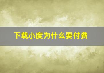 下载小度为什么要付费