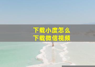 下载小度怎么下载微信视频