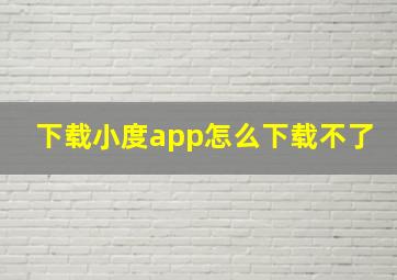 下载小度app怎么下载不了