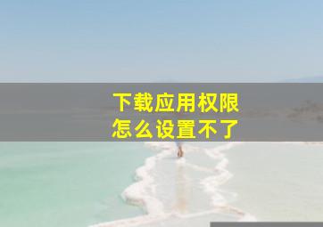 下载应用权限怎么设置不了