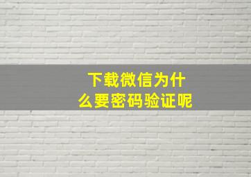 下载微信为什么要密码验证呢