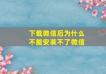 下载微信后为什么不能安装不了微信