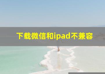 下载微信和ipad不兼容