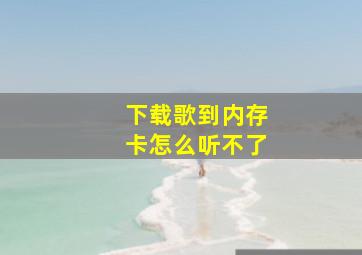 下载歌到内存卡怎么听不了