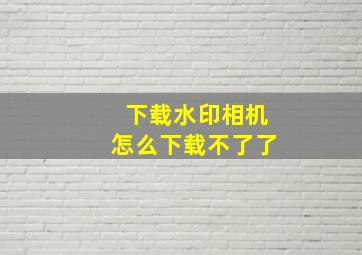 下载水印相机怎么下载不了了