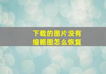 下载的图片没有缩略图怎么恢复