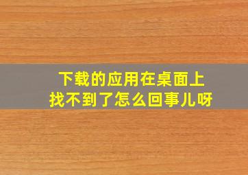 下载的应用在桌面上找不到了怎么回事儿呀