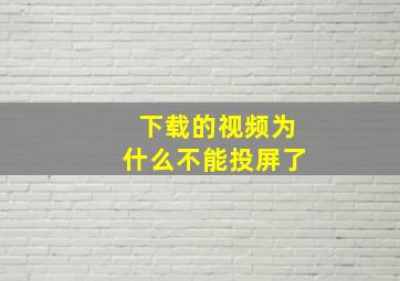 下载的视频为什么不能投屏了