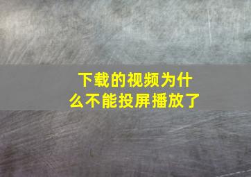 下载的视频为什么不能投屏播放了