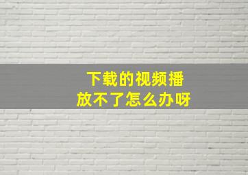 下载的视频播放不了怎么办呀