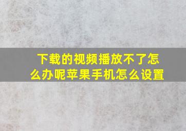 下载的视频播放不了怎么办呢苹果手机怎么设置