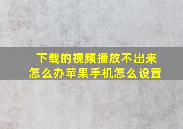 下载的视频播放不出来怎么办苹果手机怎么设置