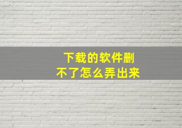 下载的软件删不了怎么弄出来