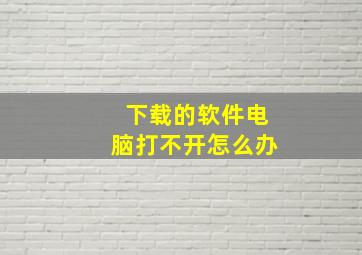 下载的软件电脑打不开怎么办