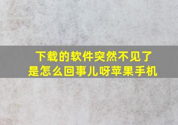 下载的软件突然不见了是怎么回事儿呀苹果手机