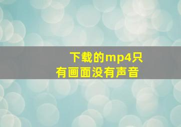 下载的mp4只有画面没有声音