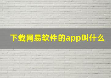 下载网易软件的app叫什么