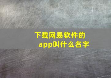 下载网易软件的app叫什么名字