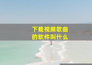 下载视频歌曲的软件叫什么