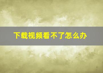 下载视频看不了怎么办