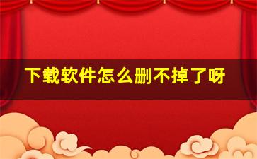 下载软件怎么删不掉了呀