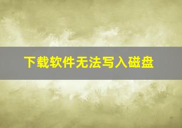 下载软件无法写入磁盘