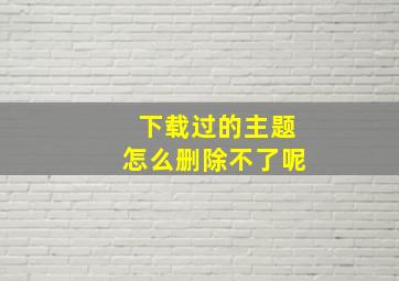 下载过的主题怎么删除不了呢