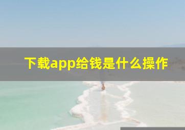 下载app给钱是什么操作