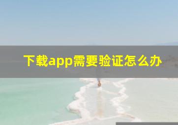 下载app需要验证怎么办