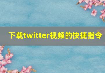 下载twitter视频的快捷指令