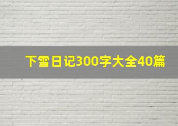 下雪日记300字大全40篇