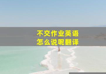 不交作业英语怎么说呢翻译