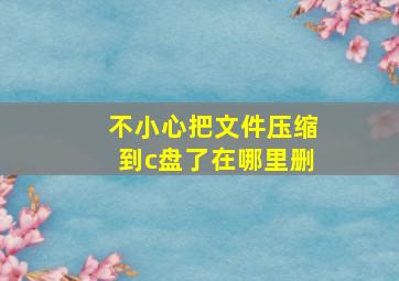 不小心把文件压缩到c盘了在哪里删