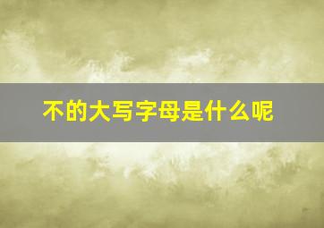 不的大写字母是什么呢