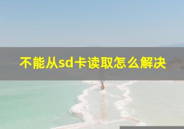 不能从sd卡读取怎么解决