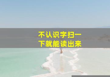 不认识字扫一下就能读出来